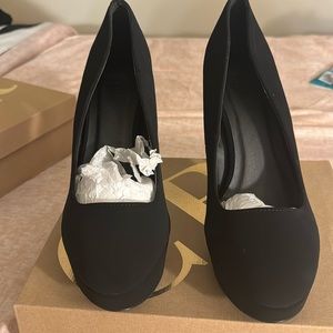 Black suade heels